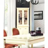 Casa Padrino Luxus Barock Eckvitrine Creme / Gold H. 206,6 cm - Barock Esszimmer Möbel