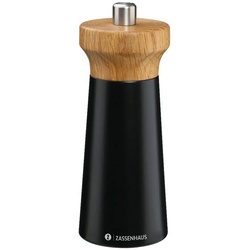 ZASSENHAUS Salzmühle Westerland 14 cm schwarz/Eiche Manuell, mit Keramikmahlwerk schwarz