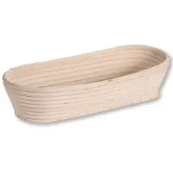 Kesper Gärkörbchen oval, Baumwolle und Rattan 19633 , 1 Gärkörbchen, Länge: 35 cm