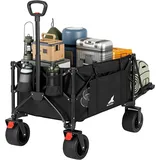 Woltu Bollerwagen (1-tlg), faltbar, Campingwagen 205 L, Tragkraft 180 kg schwarz 81.5 cm x 45.5 cm
