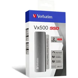 Verbatim Vx500 External Solid State Drive, 2TB, USB-C 3.1 (47454)