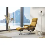 Stressless Stressless® »View«, (Set, Relaxsessel mit Hocker), mit Hocker, mit Cross Base, Größe S, M & L, Holzakzent Schwarz, gelb