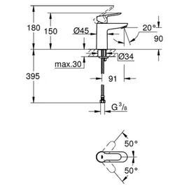 Grohe BauEdge Waschtischarmatur Chrom