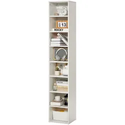 VEVOR 8-stöckiges Bücherregal Aufbewahrung Regalsystem Verstellbar Weiß 180cm