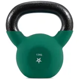 Yes4All BJCC Neopren beschichtete Kettlebell Krafttraining 12 kg dunkelgrün