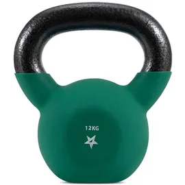 Yes4All BJCC Neopren beschichtete Kettlebell Krafttraining 12 kg dunkelgrün