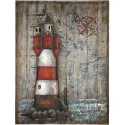 GILDE GALLERY Metallbild »Kunstobjekt Leuchtturm«, Leuchtturm, (1 St.) GILDE GALLERY Farbe Bild(er): bunt
