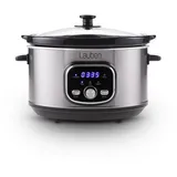 Lauben Ryżowar Slow Cooker 3500SB, Dampfgarer + Reiskocher, Silber
