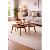 aea Elegantes Tisch Set Couchtisch Braun Holz 70 x 40 cm
