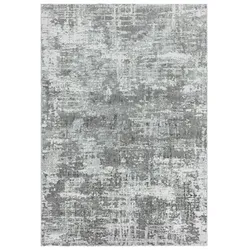 Kadima Design Teppich Velours Metallic-Glanz abstrakt | 120x170cm, 11mm Florhöhe | Silbergrau | Robust & Pflegeleicht | Wohnzimmer | PARMA-Sorbolo