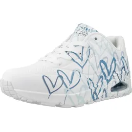SKECHERS UNO Spread The Love Damen Weite M Weiß/Blau/Türkis 37