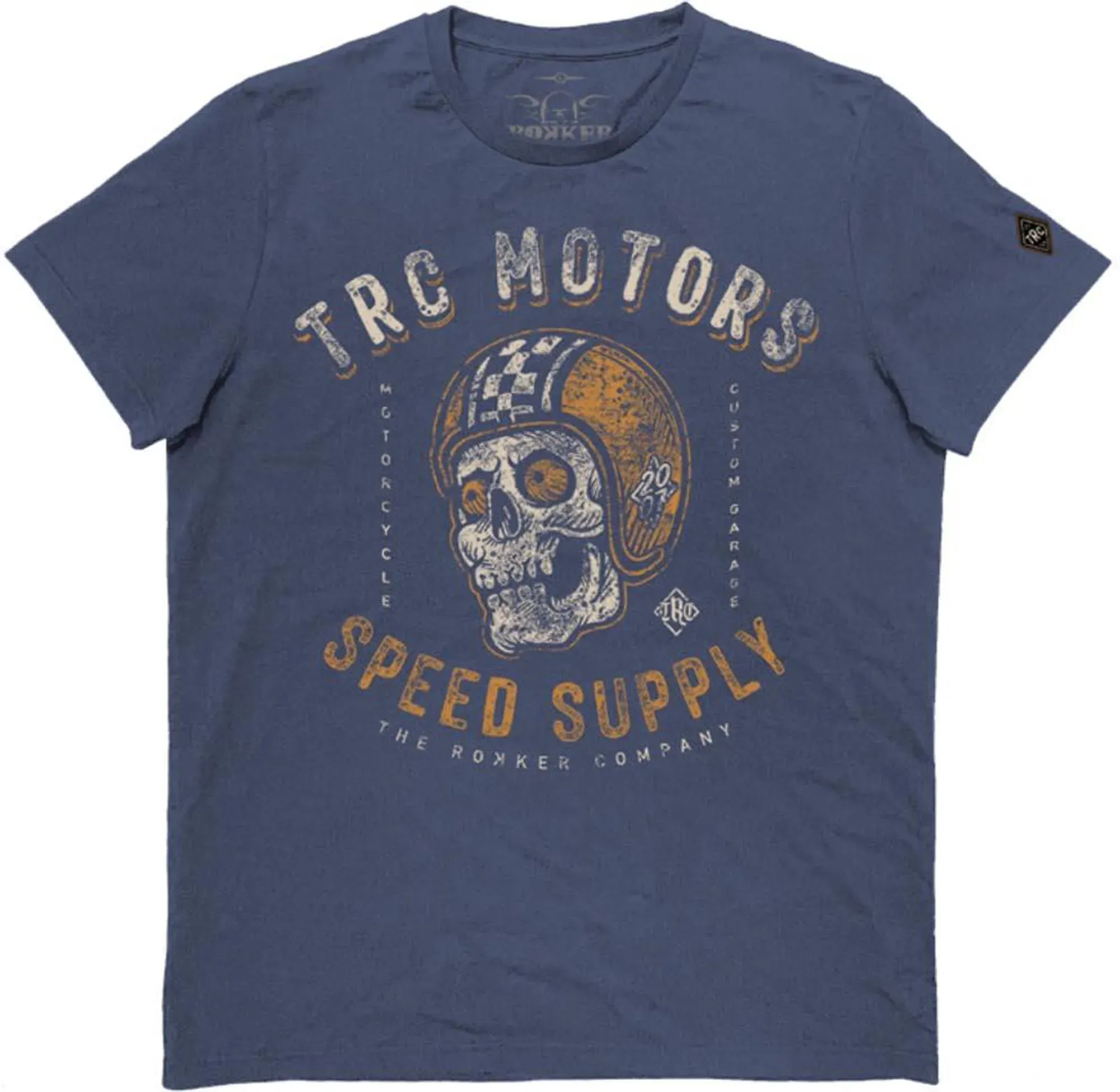 Rokker Skull T-Shirt, blau, Größe M für Männer
