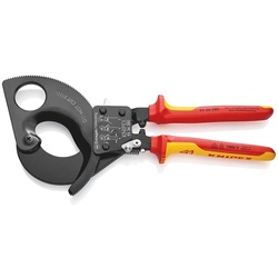 KNIPEX VDE Kabelschneider Mehrkomponenten-Hüllen Ratschenprinzip, Kabelschneider