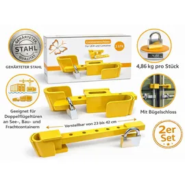 Preiswert & Gut Containerschloss 2er Set verstellbar 23–42 cm aus gehärtetem Stahl