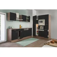 Respekta Küchenzeile 370 cm Schwarz Eiche York