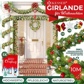 Kesser KESSER® Weihnachtsgirlande mit Beleuchtung Girlande Weihnachtsdeko In Outdoor - Grün