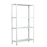 SCHULTE Regalwelt Steckregal mit 4 PowerMAX Fachböden, 60 kg Tragkraft, 180x60x40 cm (HxBxT), weiß