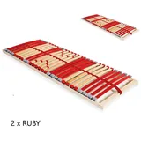 Coemo 2 Stk. Lattenrost RUBY NV 140×200 cm, 7-Zonen, 28 Leisten, Härtegrad verstellbar