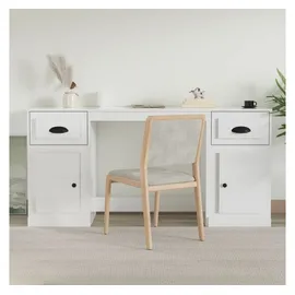 vidaXL Schreibtisch mit Stauraum Hochglanz-Weiß Holzwerkstoff
