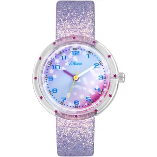 s.Oliver Armbanduhr Mädchen Kinder Quarzuhr Analog, mit Kunstleder Armband, Mehrfarbig, wasserfest Wasserdicht, Kommt in Uhren Geschenk Box, 2037718