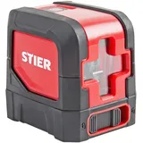 Stier Kreuzlinienlaser 2x120°, Projektion in 2D, automatische Selbstnivellierung, Umschaltbar horizontal/vertikal, magnetischer Wandhalterung, mit