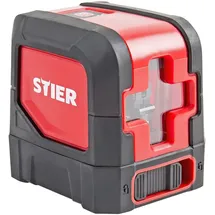 Stier Kreuzlinienlaser 2x120°, Projektion in 2D, automatische Selbstnivellierung, Umschaltbar horizontal/vertikal, magnetischer Wandhalterung, mit