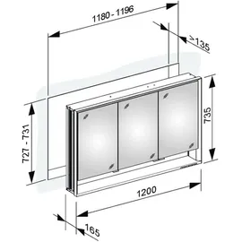 Keuco Royal Lumos Wandeinbau 120 cm silber eloxiert offenes Fach smarthome fähig