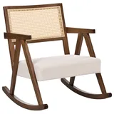 Beliani Schaukelsessel RYA Stoff 70 x 100 x 80 cm Beige/Braun neigbar, gepolstert