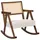 Beliani Schaukelsessel RYA Stoff 70 x 100 x 80 cm Beige/Braun neigbar, gepolstert