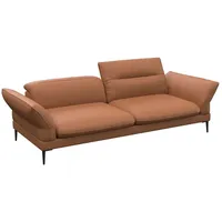 FLEXLUX 3-Sitzer Salino, Funktionssofa, Relaxsofa, Sofa mit Arm- und Kopfteil-Verstellungen, Kaltschaum & Stahl-Wellen braun