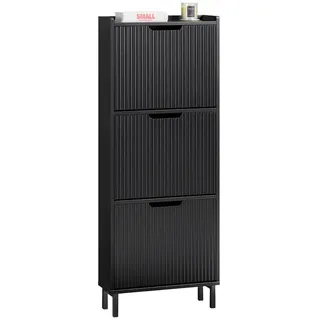 SoBuy FSR177 Schuhkipper 50 x 130 x 19 cm schwarz / schwarz