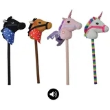 Happy People 58082 Steckenpferd Pferd oder Einhorn 68cm 4fach sortiert