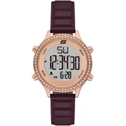 Chronograph SKECHERS "ALISO", weinrot, Armbanduhren, Damen, Chronograph, Quarzuhr, Armbanduhr, Damenuhr, digital, Tag, Wochentag, Monat