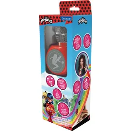 Lexibook Miraculous Ladybug Cat Noir, Drahtloses Mikrofon mit Lautsprecher und Lichtern, Bluetooth, Sprachwechselfunktion, Lichteffekte, Micro SD-Anschluss, USB, Silber/Rot, MIC260MI