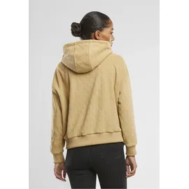 URBAN CLASSICS Jacquard Velvet Oversized Reißverschlusspullover Union Beige S