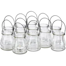 Relaxdays Windlicht 12er Set Glas Transparent