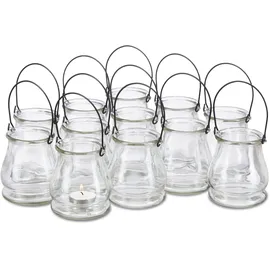 Relaxdays Windlicht 12er Set Glas Transparent