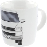 BRISA VW Collection - Volkswagen Große Keramik Kaffee-Tee-Cappuccino-Tasse-Becher-Haferl im T5 Design (Front/Weiß)