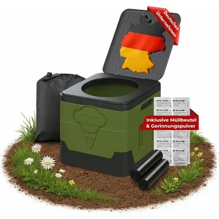 Coemo Campingtoilette mit Deckel und Beutel, Farbe Grün