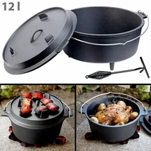 Rosenstein & Söhne Dutch Oven 12 l Gusseisen schwarz