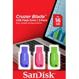 SanDisk Cruzer Blade 16 GB schwarz/rot USB 2.0 3er Pack