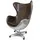 Casa Padrino Drehsessel Leder 85 x 112 x 78 cm Dunkelbraun/Silber