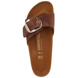 Birkenstock Madrid Big Buckle Nubukleder geölt schmal cognac 38