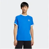 adidas Originals T-Shirt 3-STRIPES TEE schmale Passform, Kurzarm, mit kontrastierendem Saum, aus Baumwolle blau XL (56/58)