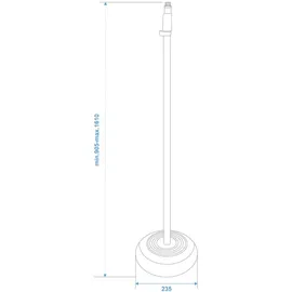 Omnitronic Mikrofonstativ 85-157 cm Schwarz
