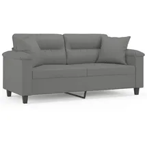 vidaXL 2-Sitzer-Sofa mit Kissen Dunkelgrau 140 cm Mikrofasergewebe