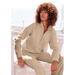 H.I.S Sweatshirt, Troyer im maritimen Stil, Loungewear, Gr. 36/38, nougat, , 61493640-36