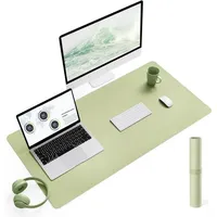 YSAGi Schreibtischunterlage Schreibtischunterlage Mauspad Leder Rutschfestes Wildleder Matcha grün