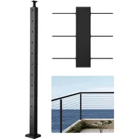 Vevor Zaunpfosten 106,7 x 3 x 5 cm Schwarz/Edelstahl