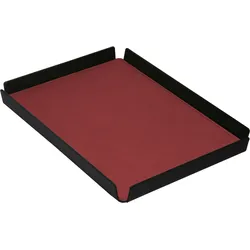 Stil Casa Stil Haus, Set 6 Tabletts für Hotel-Zimmer, Innenraum aus Polyurethan gepaart, 23x17 cm, saffiano rote Farbe.